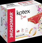 Прокладки женские ежедневные, Kotex (Котекс) 60 шт нормал део с алоэ вера