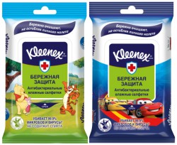 Салфетки влажные, Kleenex (Клинекс) 10 шт Любимые герои